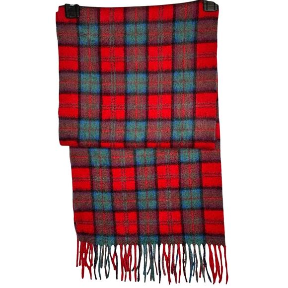 Lochmere 100% Cashmere Macduff Red Tartan Plaid Luxury Winter Cozy Scarf - Picture 1 of 8